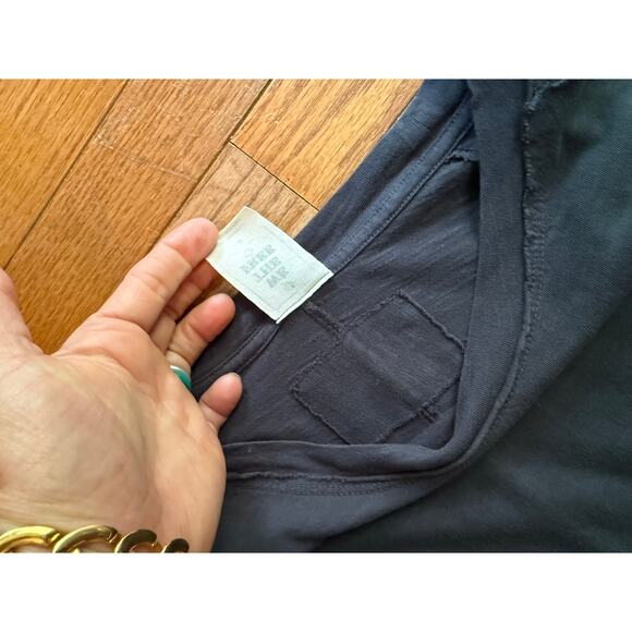 We The free long Sleeve tee Medium Charcoal/vintage black Raw Hem - Picture 8 of 14